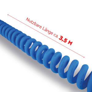 EV Ladekabel spiral / 5M / 22kW / 3x32A / Typ2-Typ2 / blau