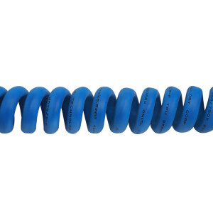 EV Ladekabel spiral / 6M / 7,4kW / 1x32A / Typ2-Typ2 / Aufbewahrungstasche / blau