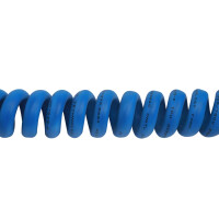 EV Ladekabel spiral / 6M / 7,4kW / 1x32A / Typ2-Typ2 / Aufbewahrungstasche / blau