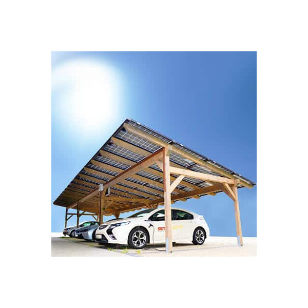 20,16 kWp Solarcarport mit Wallbox für 6 PKW Stellplatz - Premium