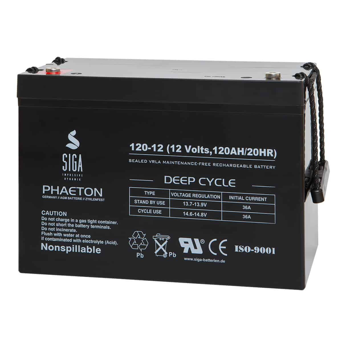 SIGA PHAETON AGM Deep Cycle Batterie S120-12 12V 120Ah online günstig