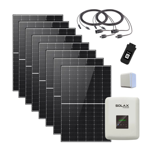 3000W Plug & Play Solaranlage mit Solax Wechselrichter, Aufputzsteckdose, WiFi-Modul