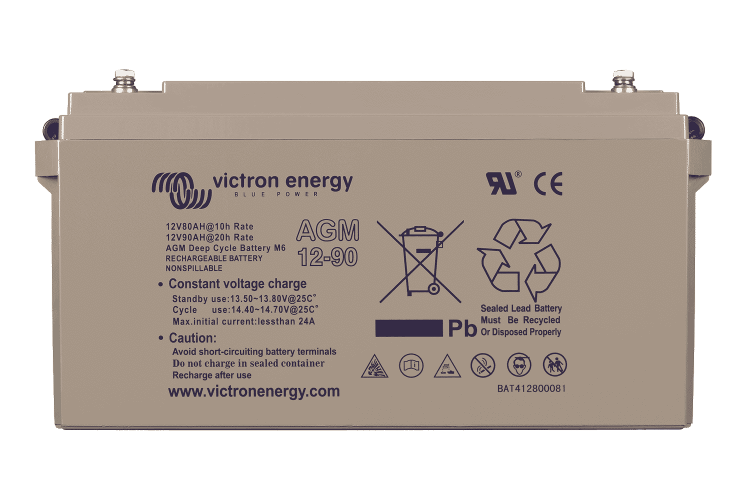 Victron AGM Deep Cycle Batterie 12V 90Ah (M6)