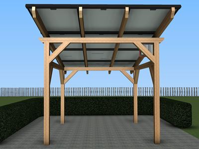 Solarcarport für 1 Stellplatz mit 3,3 kWp Leistung