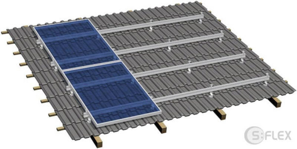 E1 Erweiterungs-Kit für das Schrägdachsystem für 1 Solarmodul