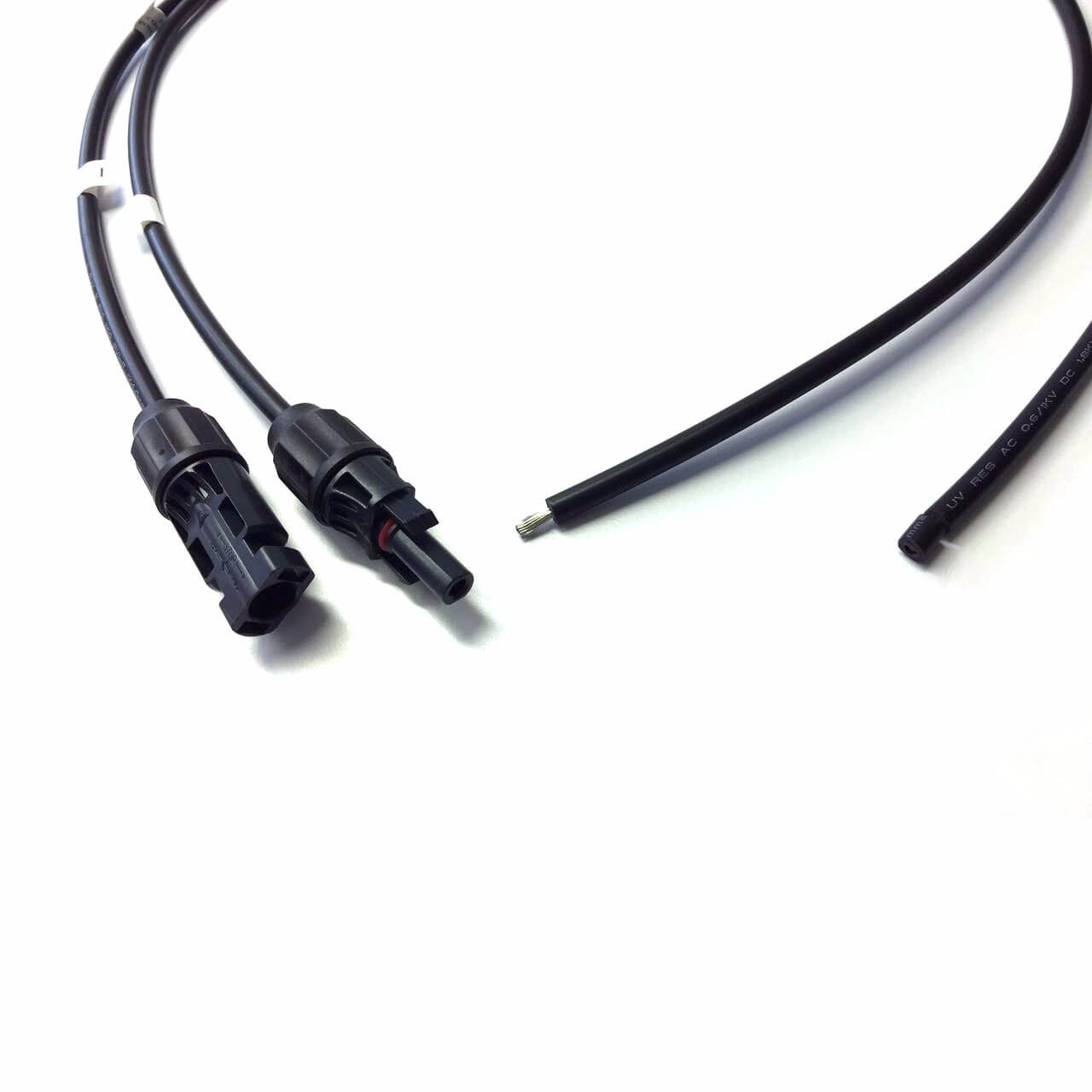 Anschlusskabel Set +/- 4mm² schwarz 2 x 5 m mit MC4 Stecker vormontiert